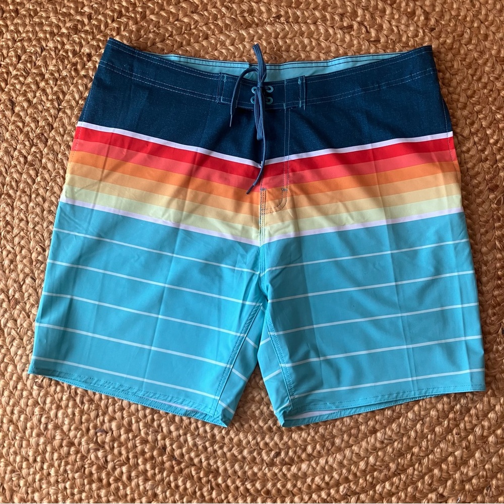 Burnside Multicolor Striped Men's Swim Shorts - NWOT
